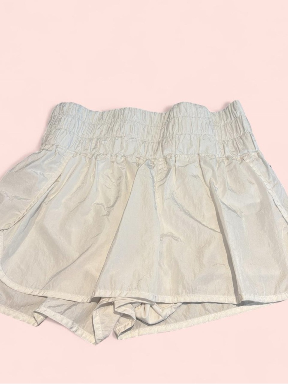 Free People movement White High-Rise Ruched Athletic Shorts - Picture 2 of 6